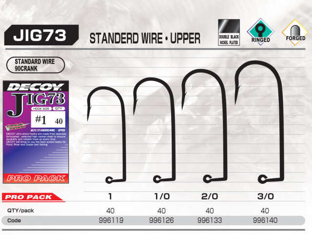Set Carlige Jig Decoy Pro Pack Jig73 Upper Standard Wire (Marime Carlige: Nr. 1)