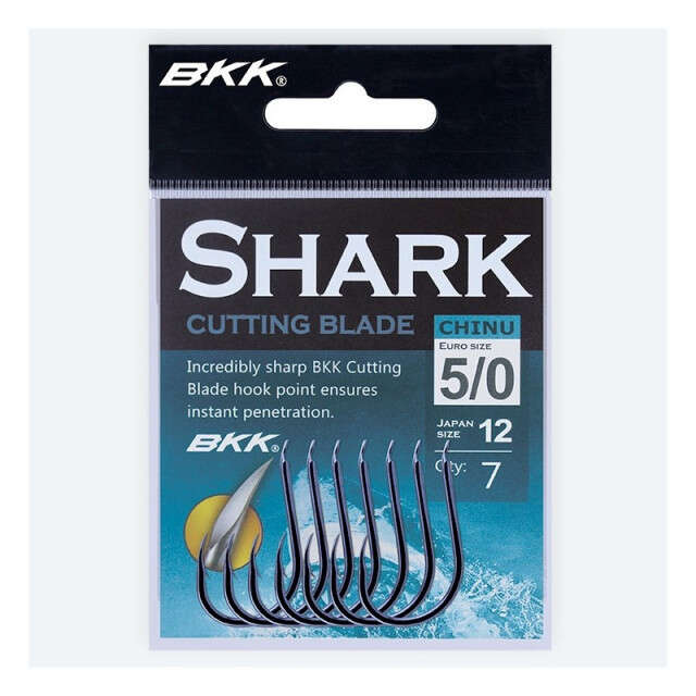 Carlige BKK Chinu Shark, Black Nickel (Marime Carlige: Nr. 10)