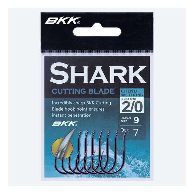 Carlige BKK Chinu Shark-R, Black Nickel (Marime Carlige: Nr. 2)