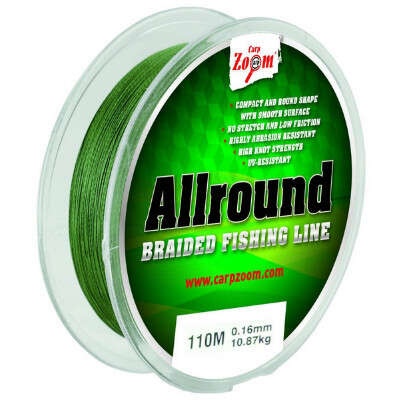 Fir textil Carp Zoom AllRound Braided, Green, 110m (Diametru fir: 0.12 mm)