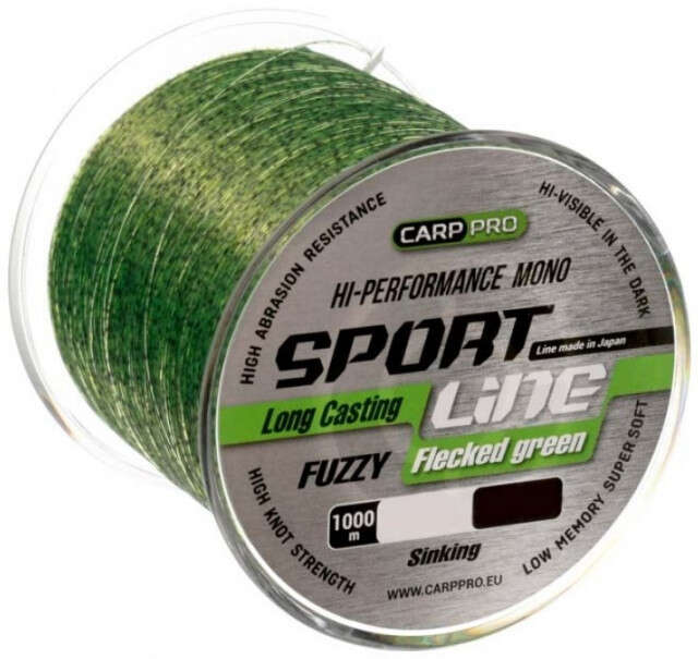 Fir Carp Pro Long Casting Fuzzy Flecked, verde, 1000m (Diametru fir: 0.35 mm)