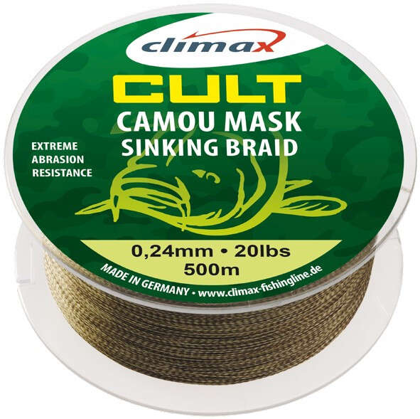 Fir textil Climax Cult Camou Mask Sinking Braid, 500m (Diametru fir: 0.30 mm)