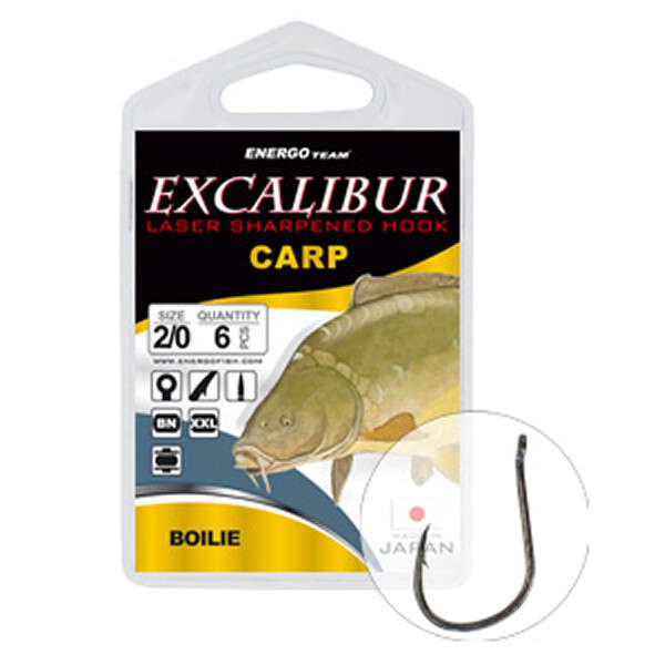 Carlige Excalibur Carp Boilies BN, 10buc (Marime Carlige: Nr. 1/0)
