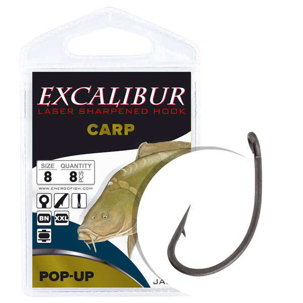 Carlige Excalibur Carp Pop-UP, 8buc (Marime Carlige: Nr. 2)