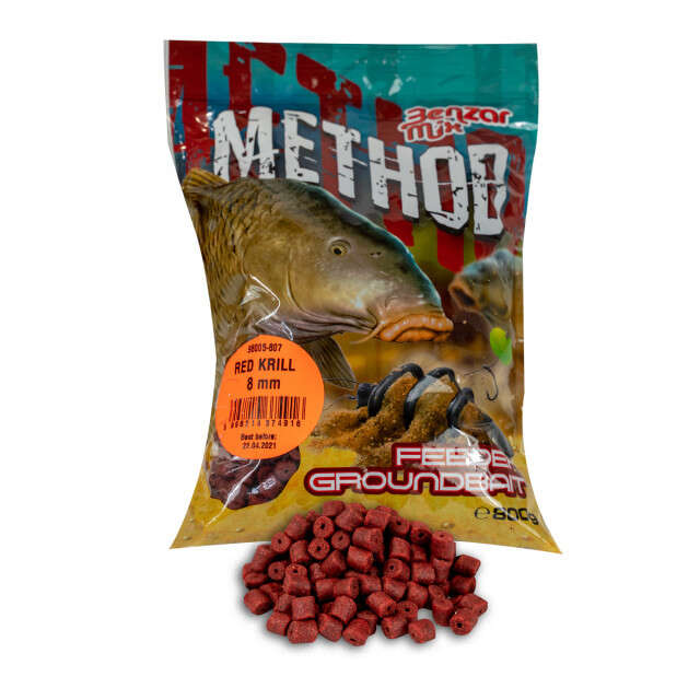 Pelete Benzar Mix Method, Red Krill, 800g (Marime: 12 mm)
