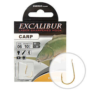 Carlige legate Excalibur Carp Classic Gold (Marime Carlige: Nr. 10)